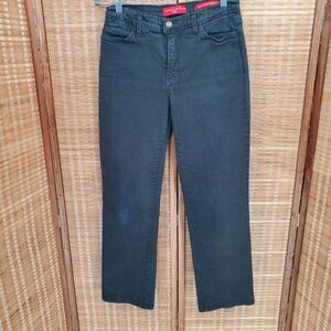 ◇ NYDJ Tummy Tuck Black Dark Wash Straight Leg Jeans Size 8P
